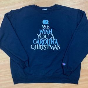 Champion UNC Tar Heels Christmas Sweater XL Blue